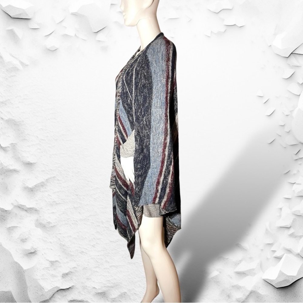 Free People The Big Trail Asymmetrical Poncho Cardigan Sweater Poncho Size Small - Picture 6 of 16